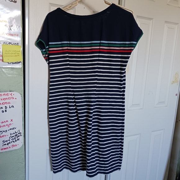 3X$10 Closet Clear Out Boden Paulina Women DressJersey Midi Striped Blue 10 R - Picture 2 of 5